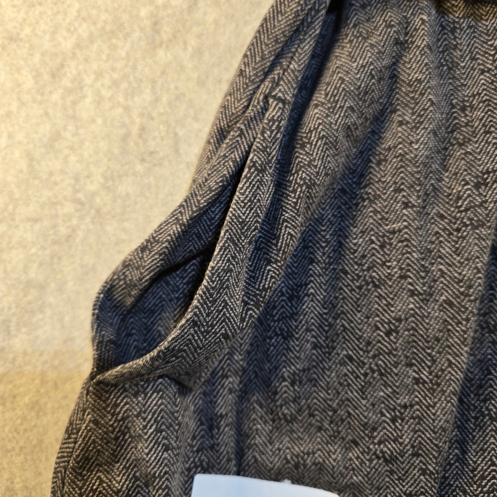 Toad&Co Womens XL Grey Herringbone Sleeveless Wrap Tie Waist Pocket Midi Dress - Picture 2 of 4